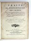 MONNET, ANTOINE GRIMOALD. Traité de lExploitation des Mines.  1773